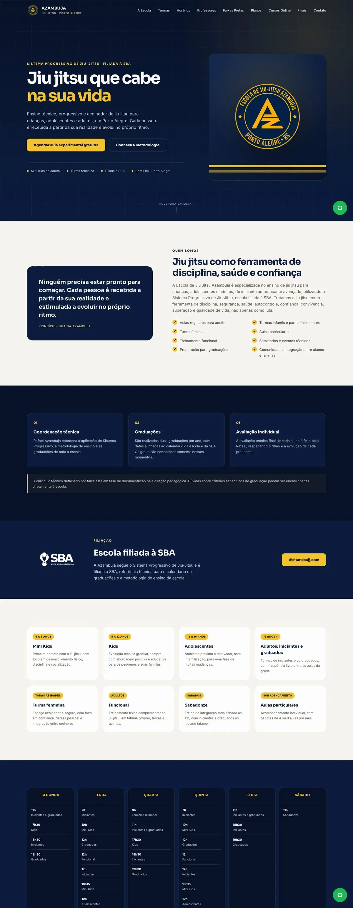 Site da Escola Azambuja de Jiu Jitsu