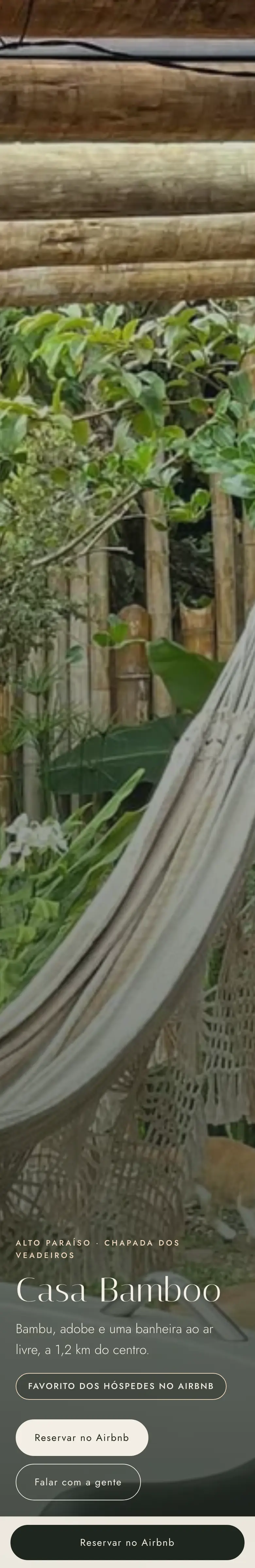 Página da bio da Casa Bamboo, no celular